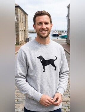 The Black Dog Gray Sweatshirt with Black Dog Silhouette